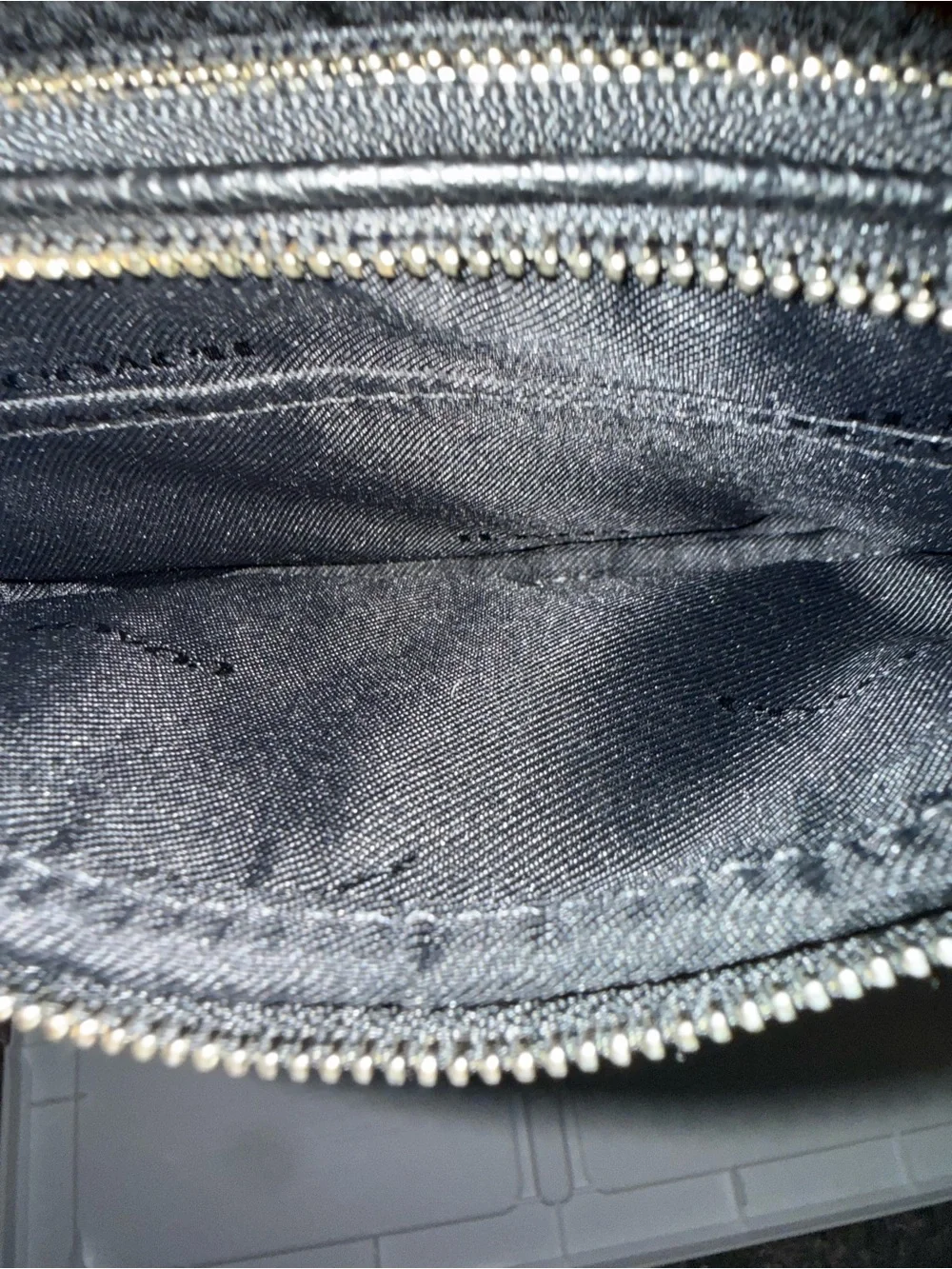 COACH Black Fuzzy Crossbody with Pom Charm and Leather Strap